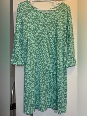 Hourglass Lilly Mint Green and White Scallop Midi Dress XS